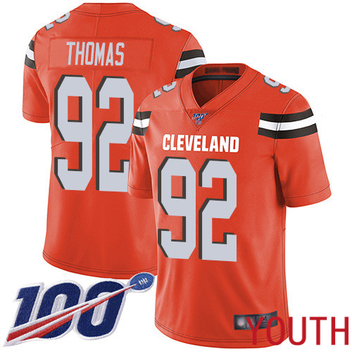 Cleveland Browns Chad Thomas Youth Orange Limited Jersey 92 NFL Football Alternate 100th Season Vapor Untouchable